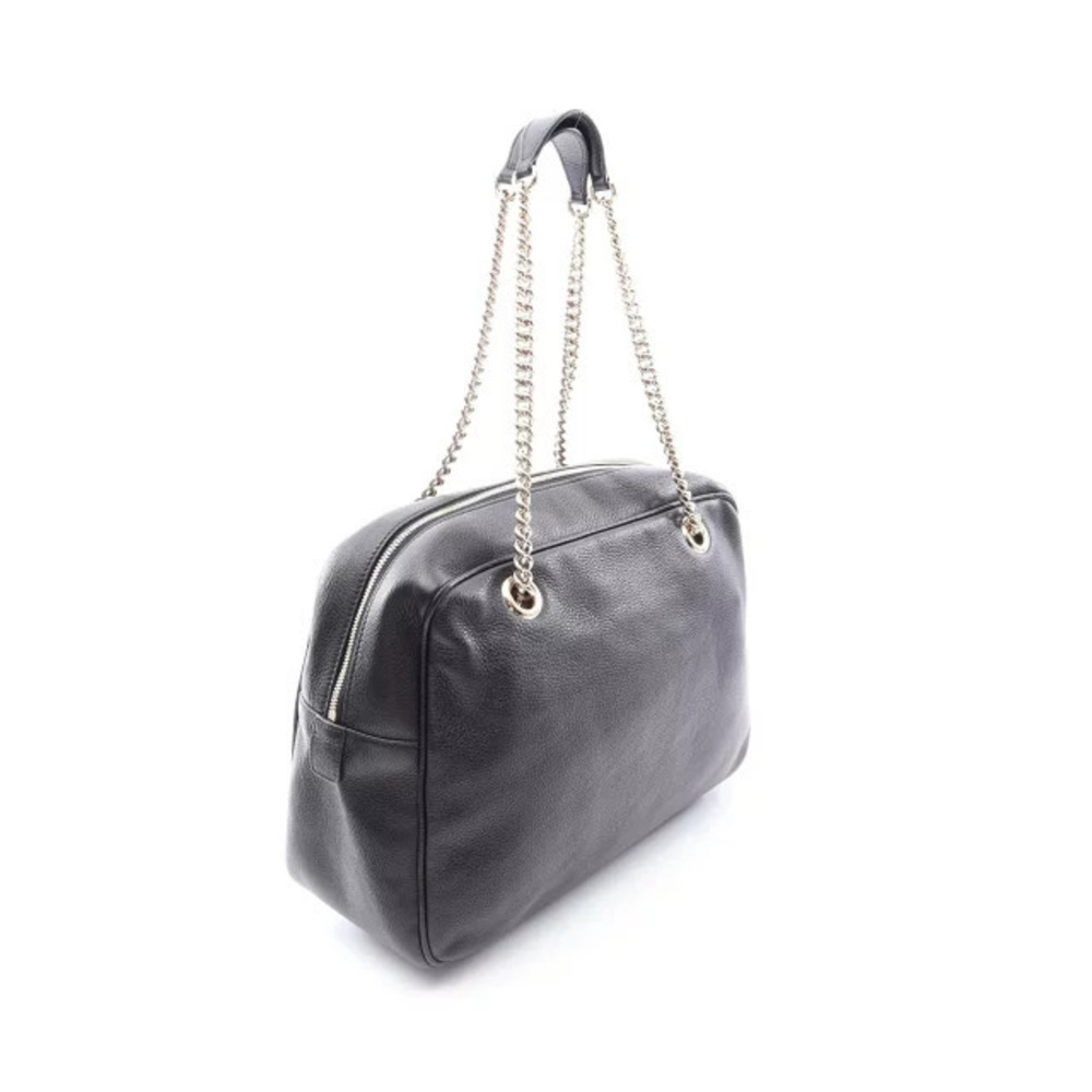 Gucci Interlocking Leather Black G Bag Shoulder Soho Black